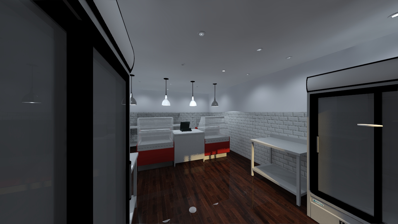 canteen food service area 3D visualisation