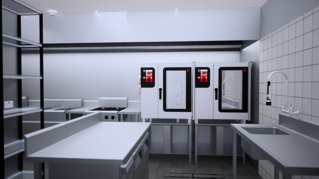 commercial kitchen 3D visualisation